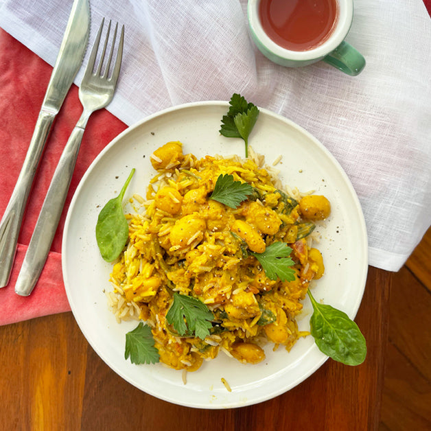 Butter Bean Curry with Brown Basmati